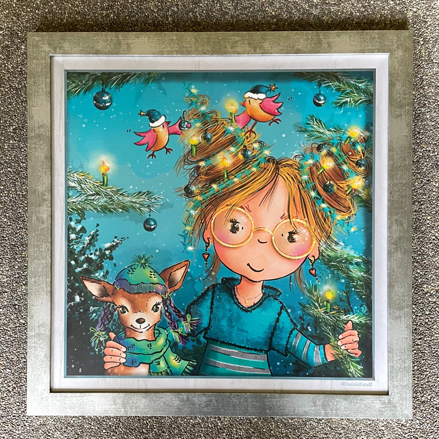 DoekieKunst Art Prints in lijst - 45x45 cm