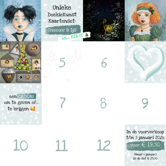 Kaartenset Sneeuw & ijs (12 unieke kaarten)
